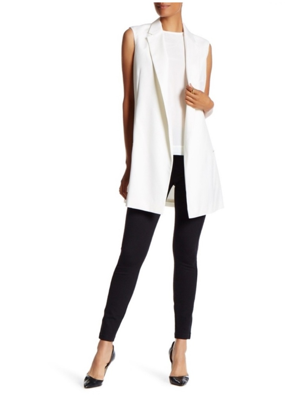 Quiet Luxury structured longline blazer Vest Neutral  Old Money Natural fiber  6